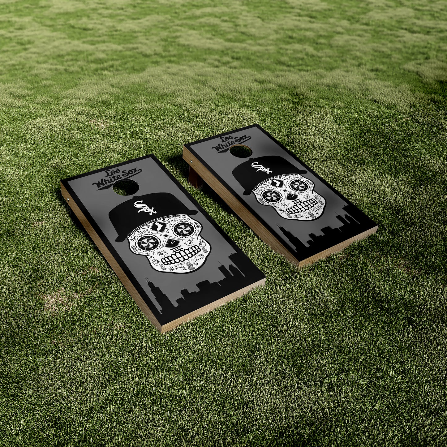 Chicago White Sox Candy Skull Cornhole Wraps/Skins