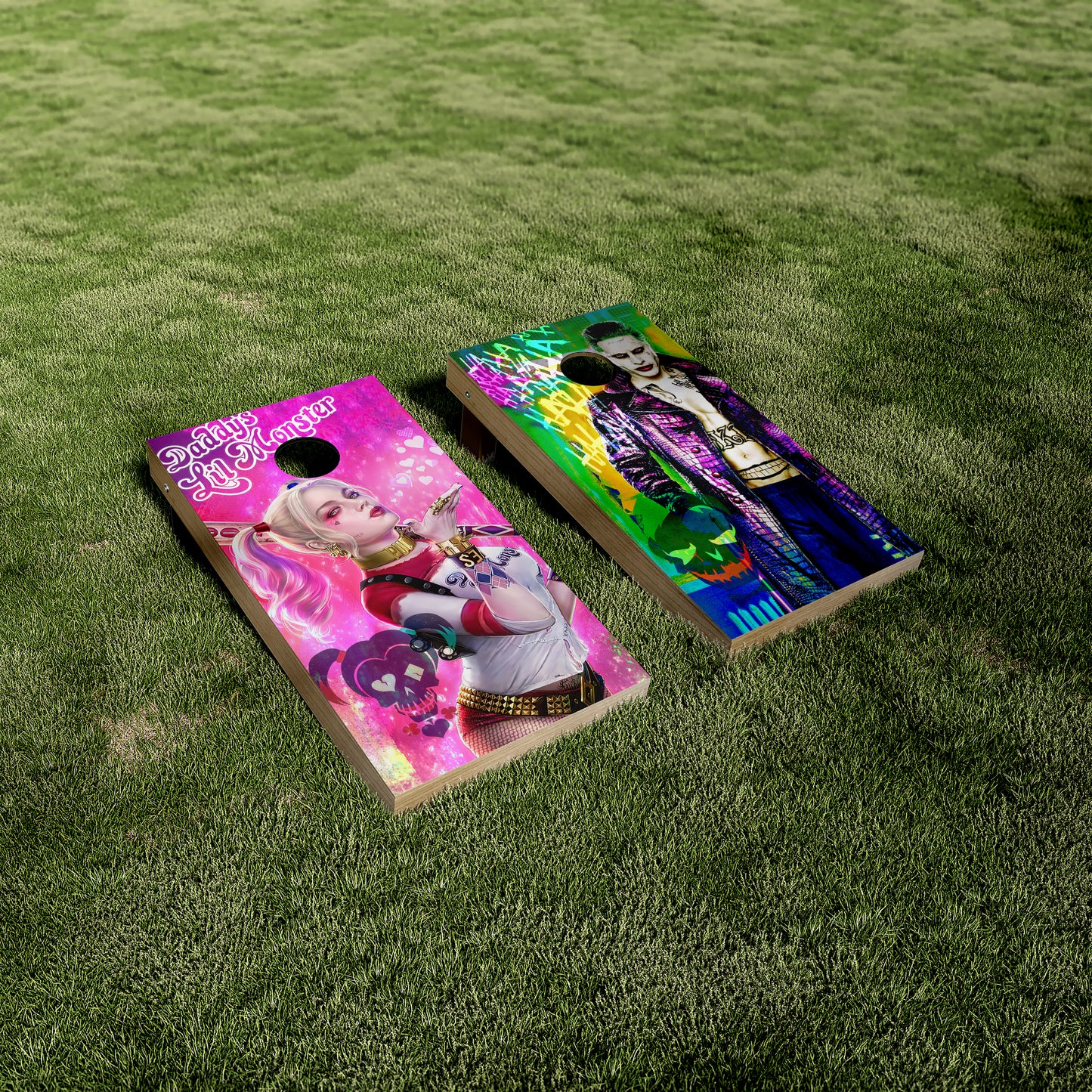 Harley Quinn and the Joker Cornhole Vinyl Wraps/Skins