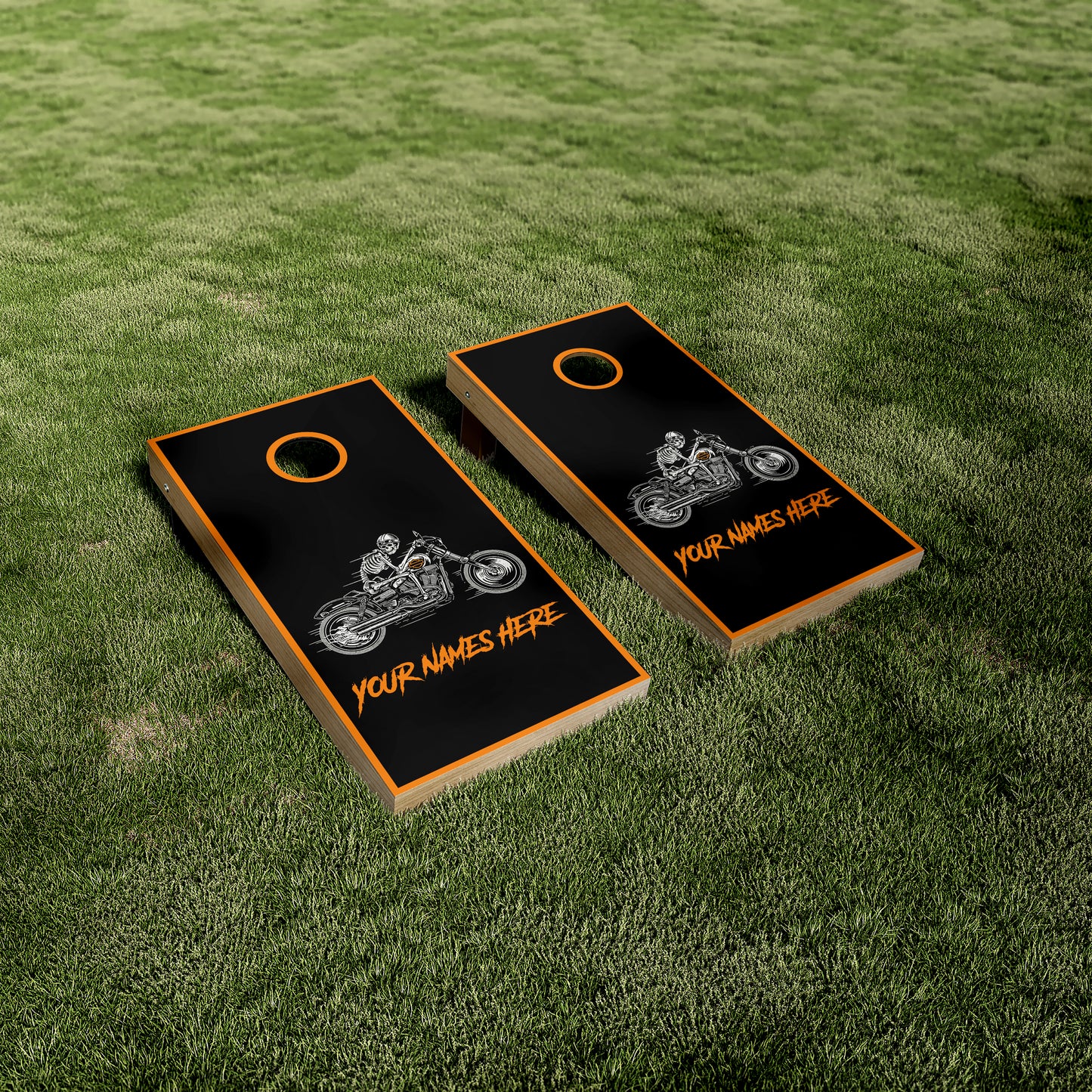 Harley Davidson Skull Rider Cornhole Wraps