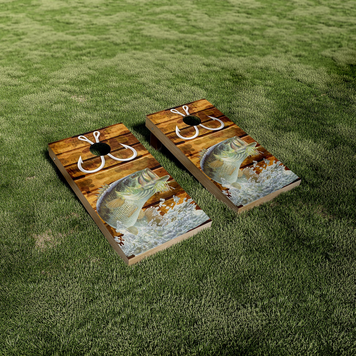 Bass Fish Hooks Cornhole Vinyl Wraps/Skins