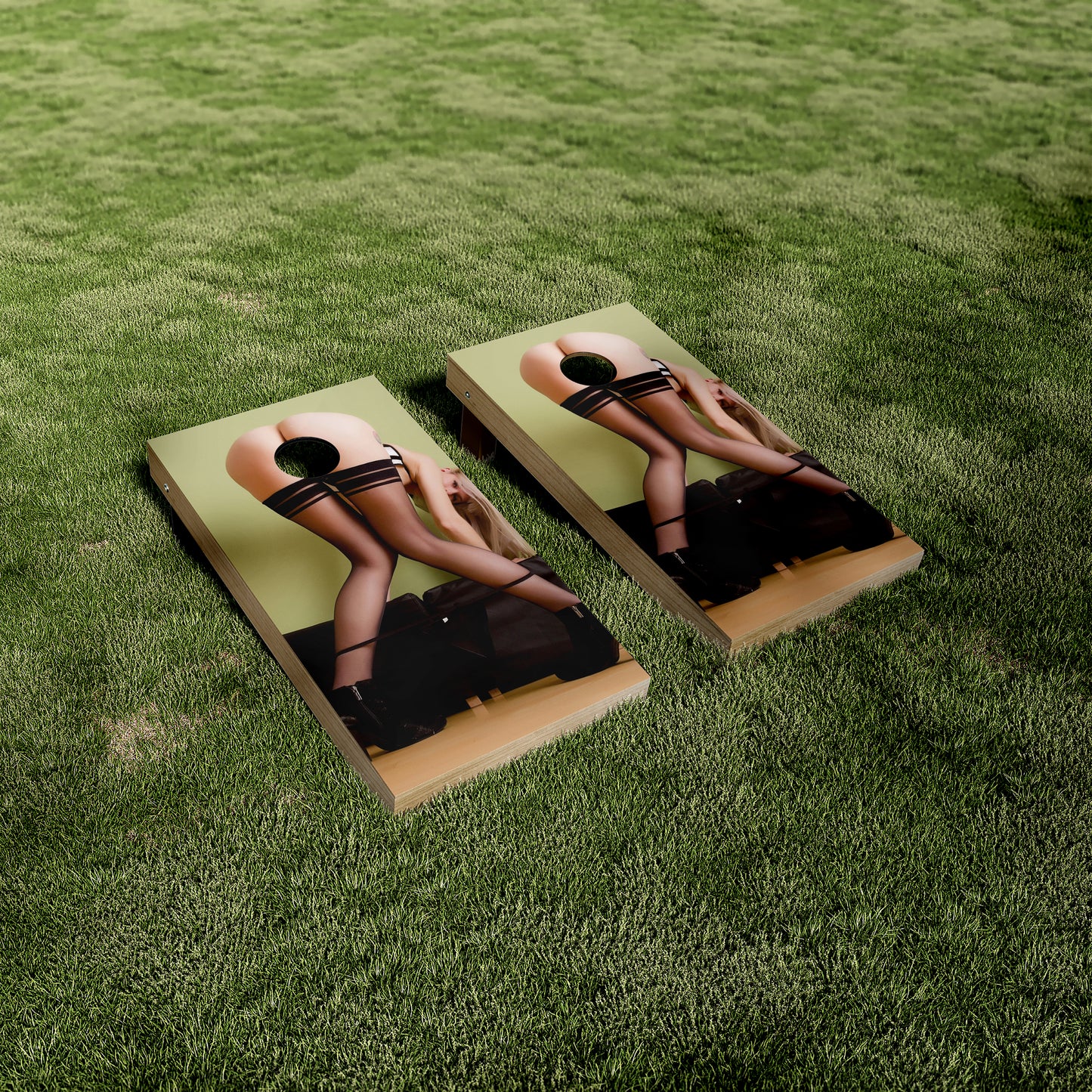 Blonde Booty Stockings Cornhole Wraps/Skins