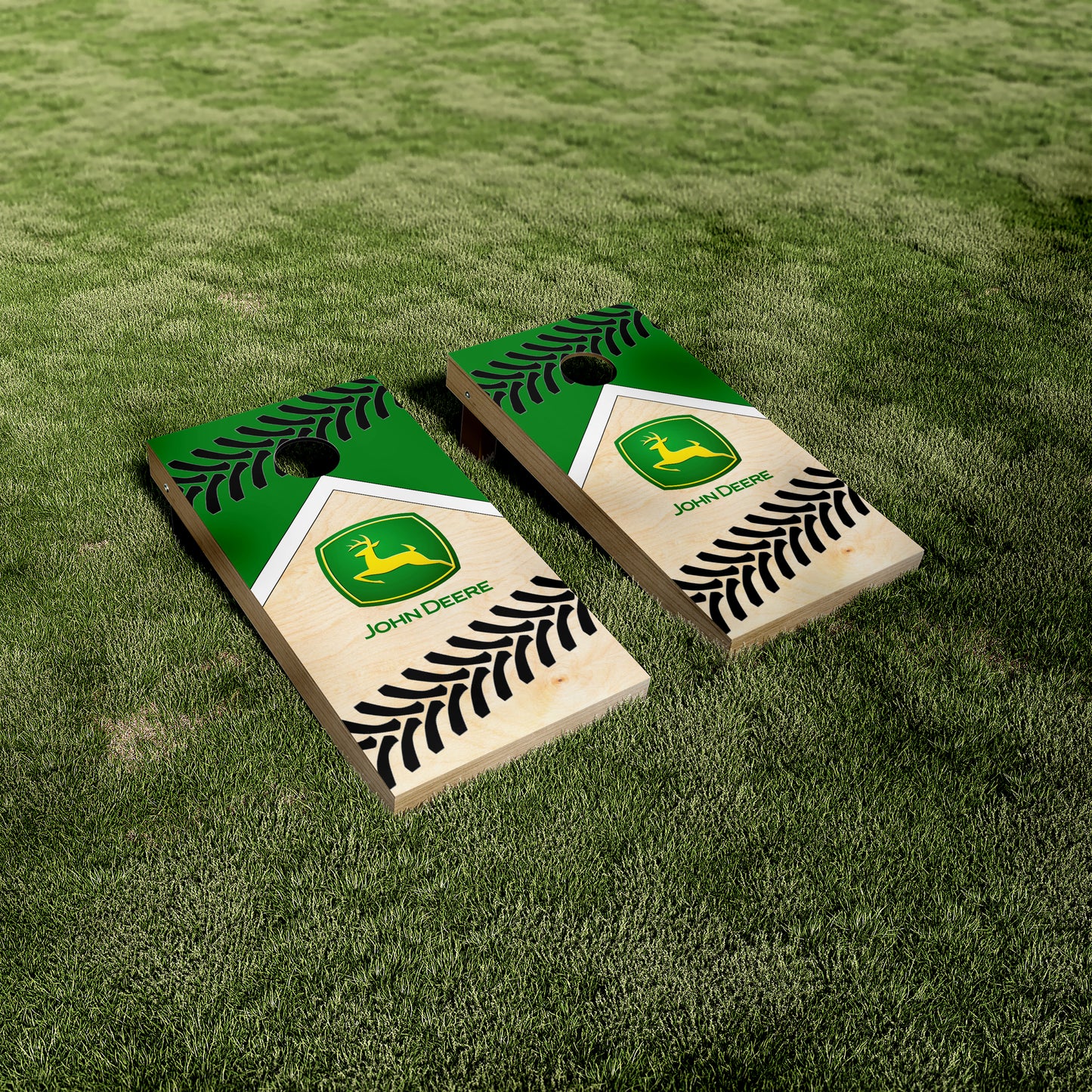 John Deere Tire Tracks Cornhole Wraps
