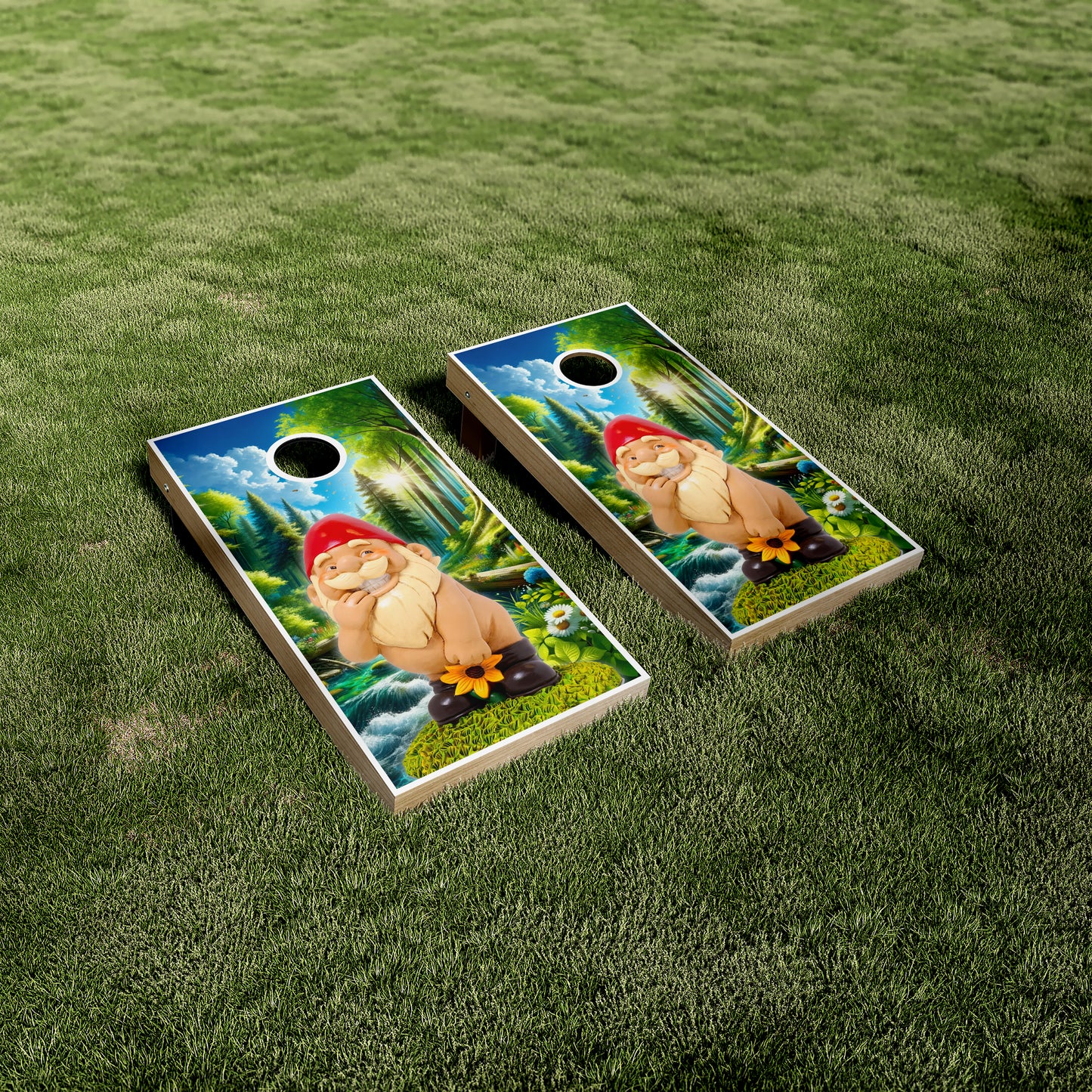 Bashful Forest Gnome Cornhole Wraps/Skins