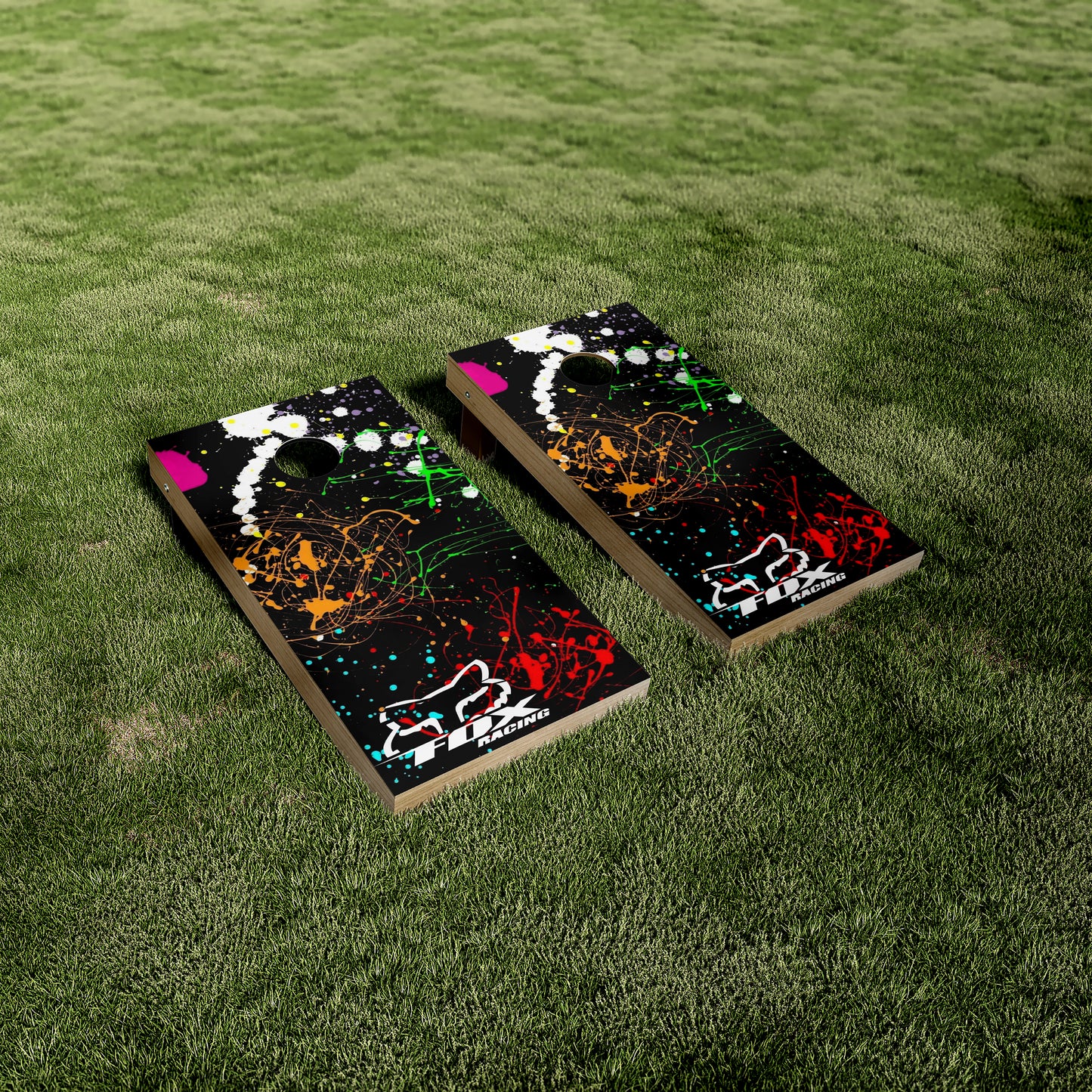Fox Racing Paint Splatter Cornhole Wraps/Skins