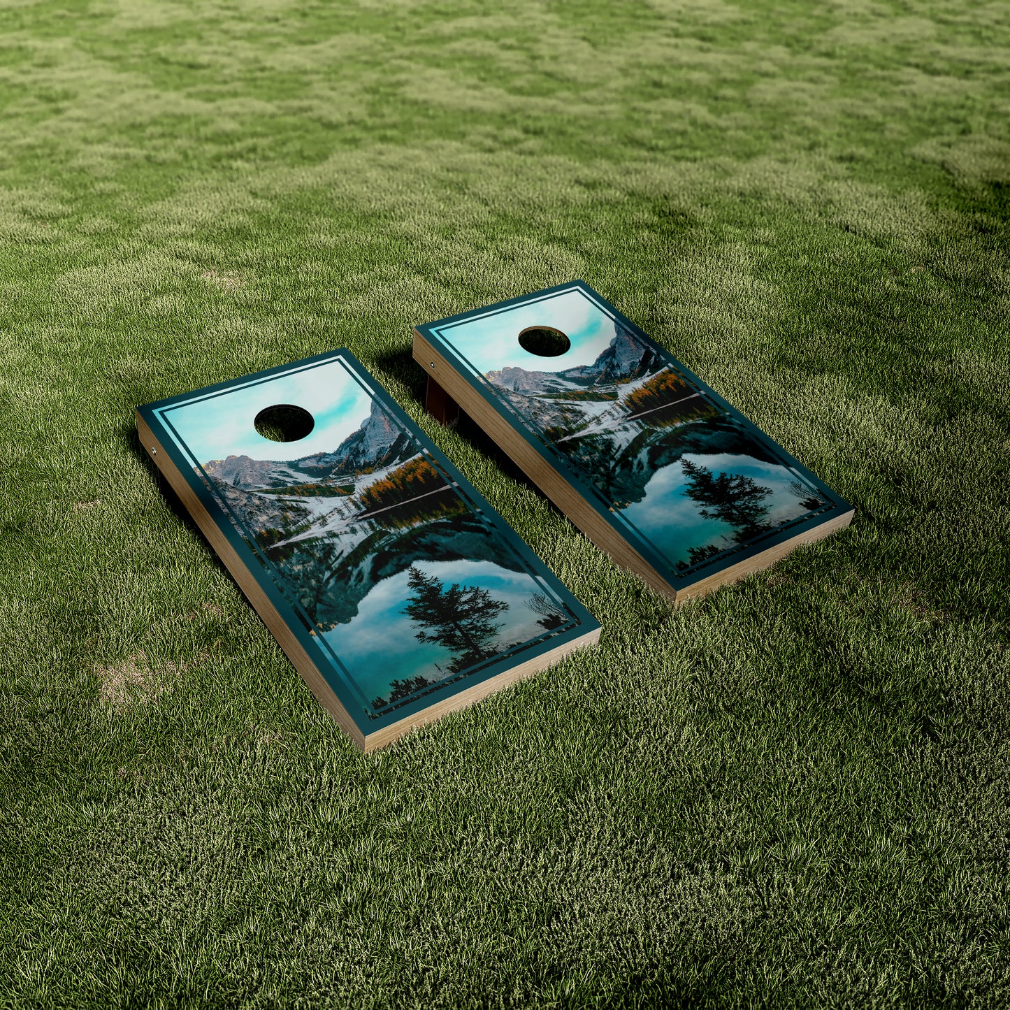 Lake and Mountains Nature Cornhole Vinyl Wraps/Skins