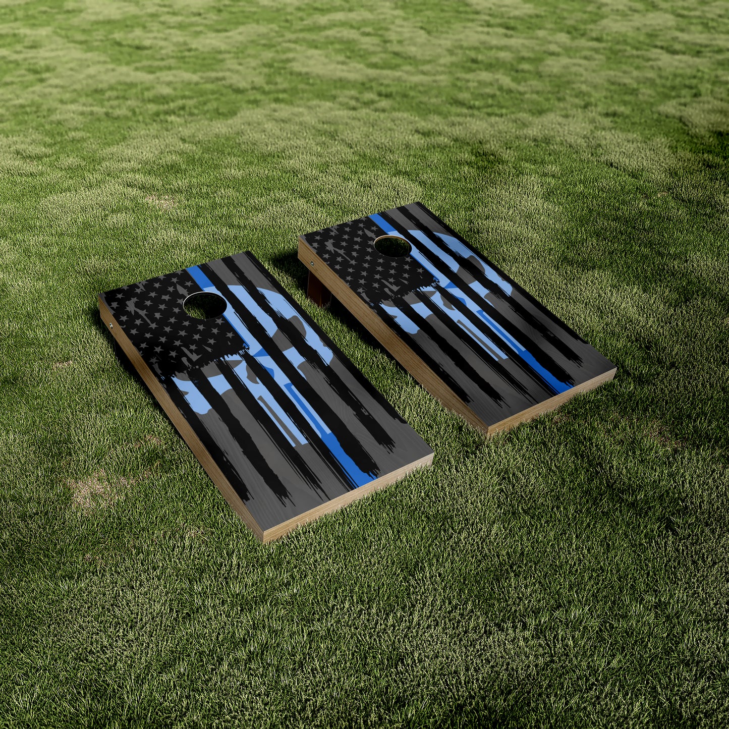 Punisher Flag Thin Blue Line Punisher Wraps/Skins