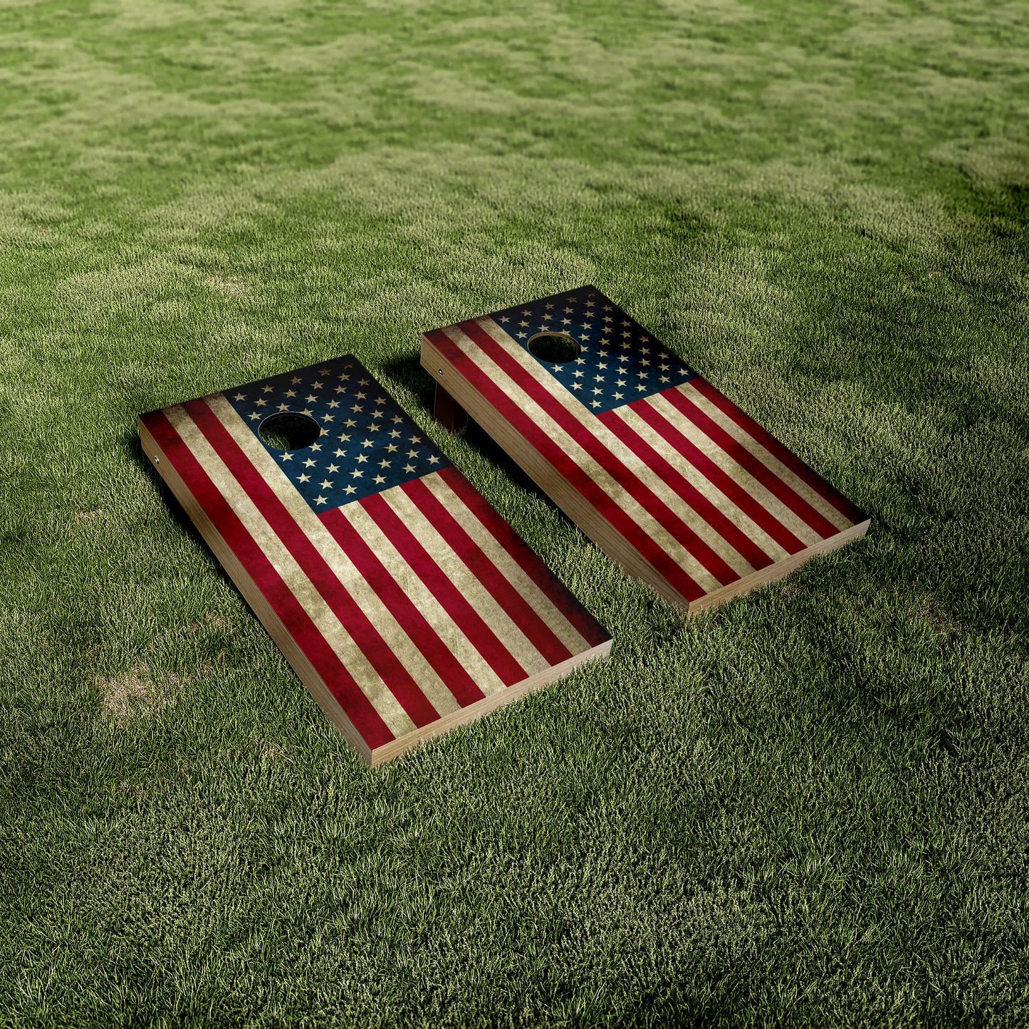 Worn American Flag Cornhole Vinyl Wraps/Skins