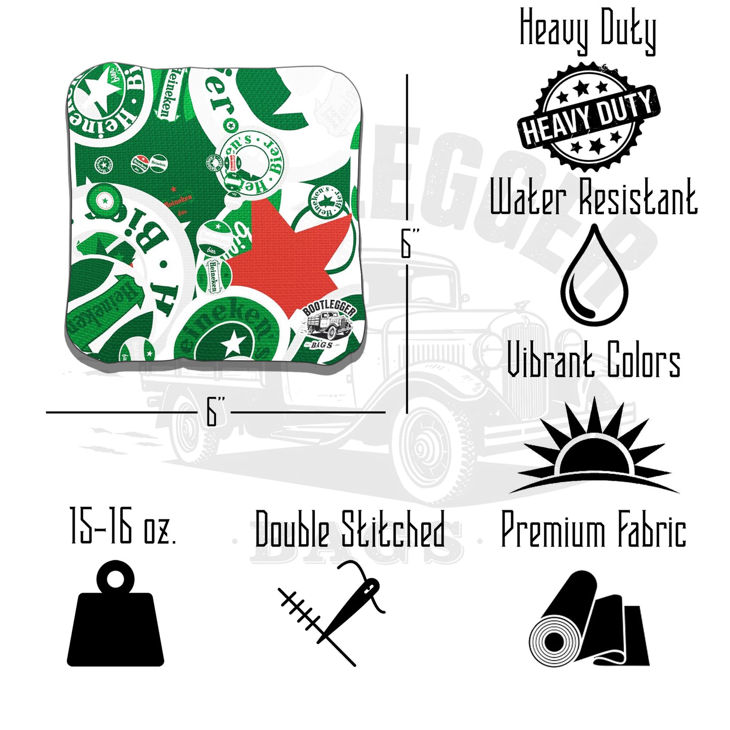 Heineken Fan Art Cornhole Bags