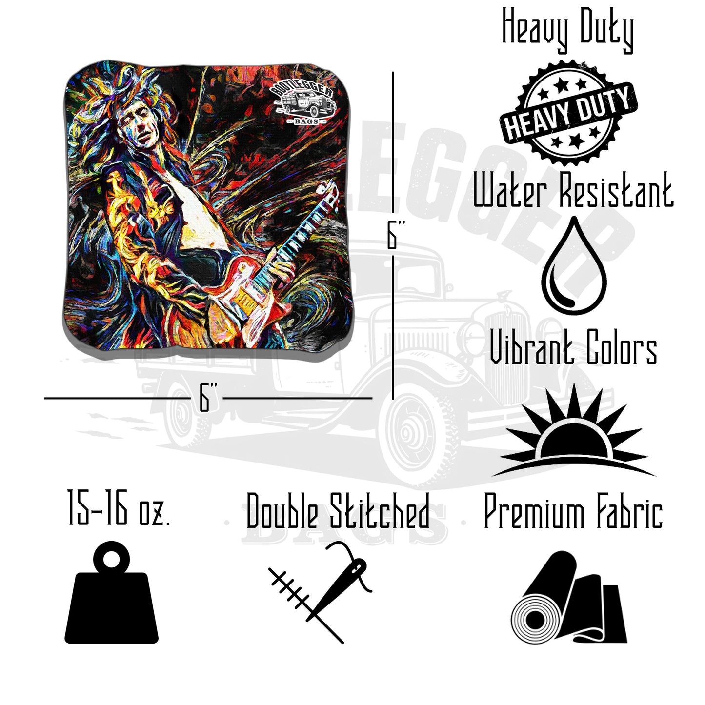 Jimmy Paige Led Zepplin Fan Art Cornhole Bags