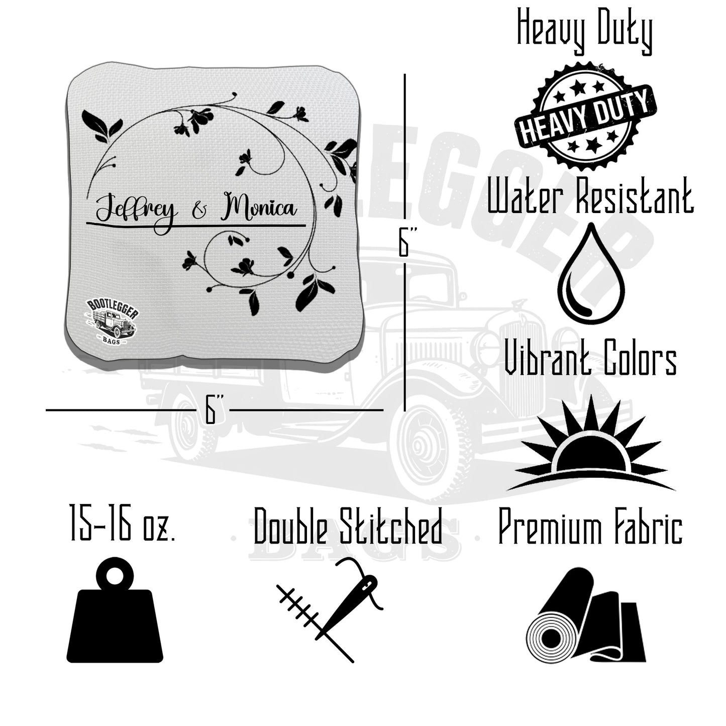 Wedding Bride and Groom First Name Cornhole Bags