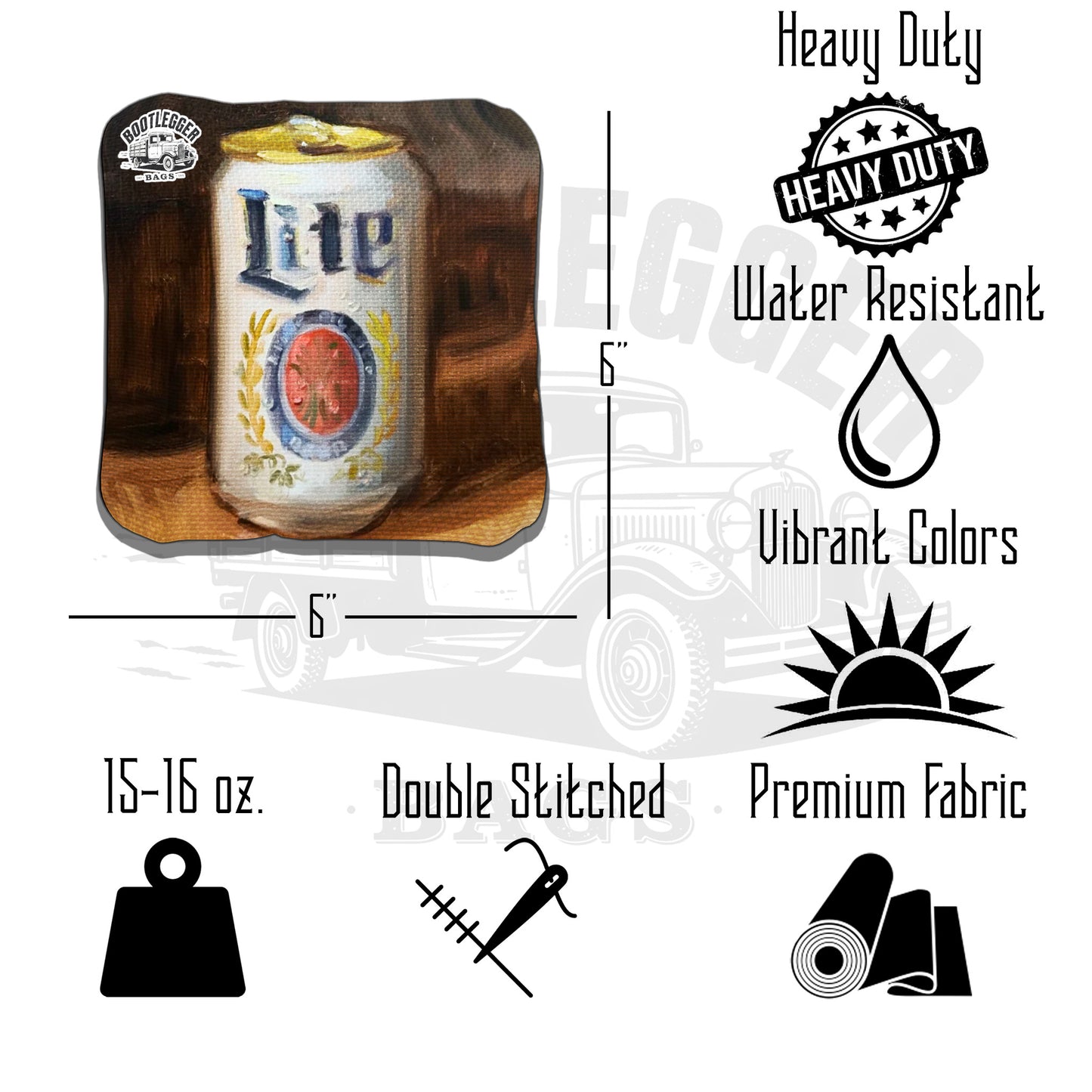 Miller Lite Fan Art Cornhole Bags