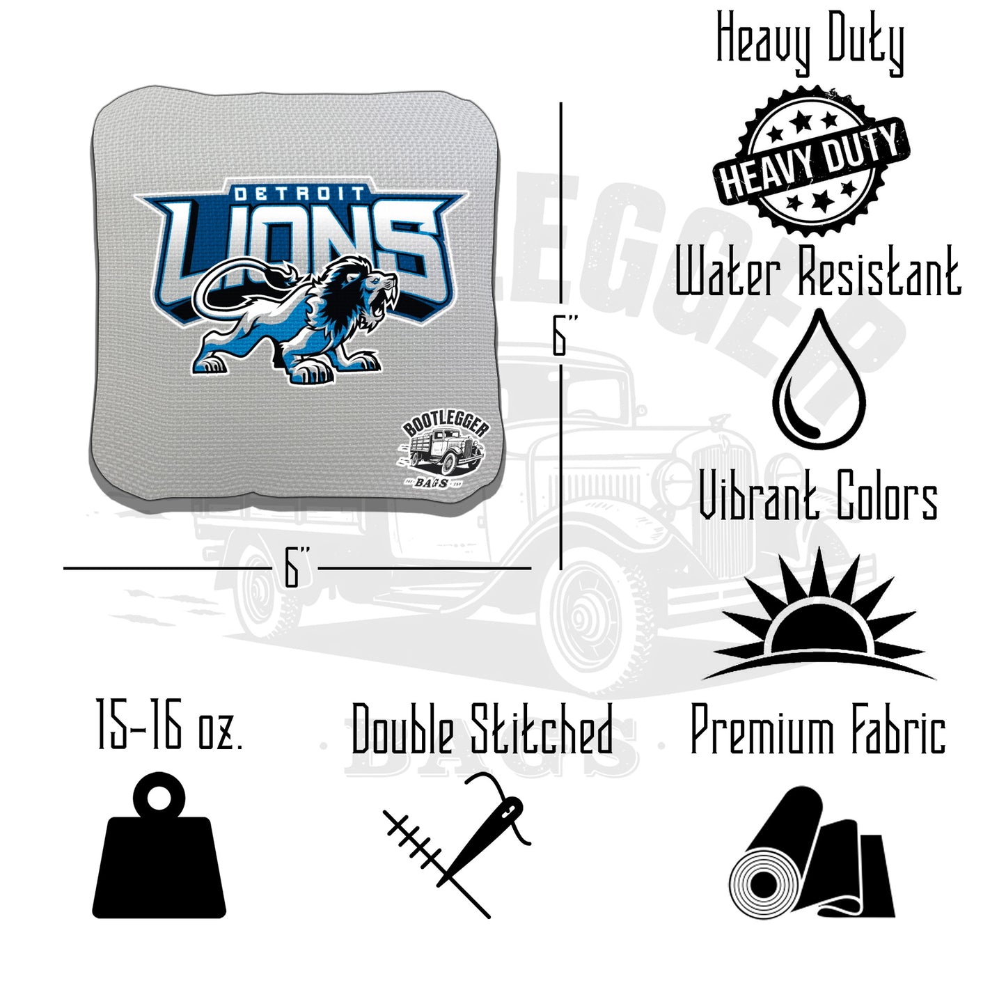 Detroit Lions Fan Art Cornhole Bags