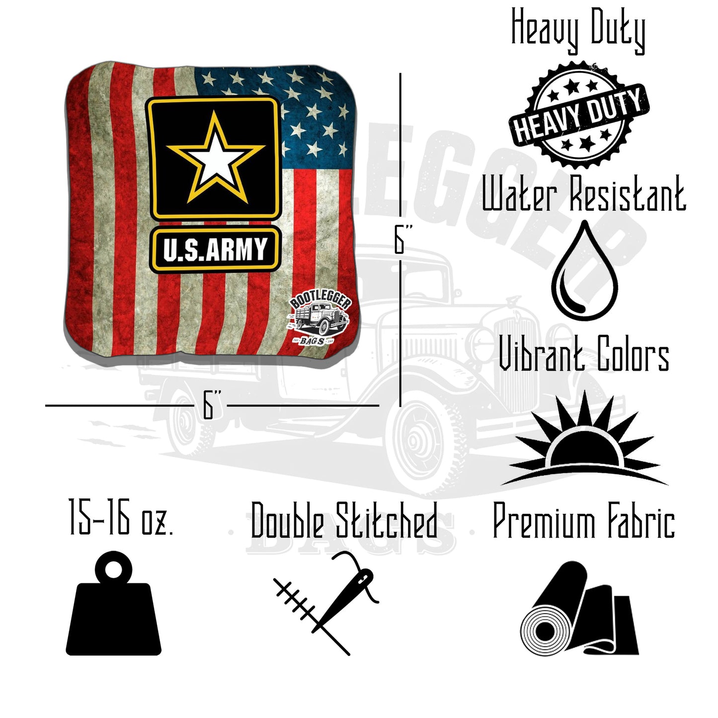 Army Flag and Soldier Sillouette Cornhole Bags