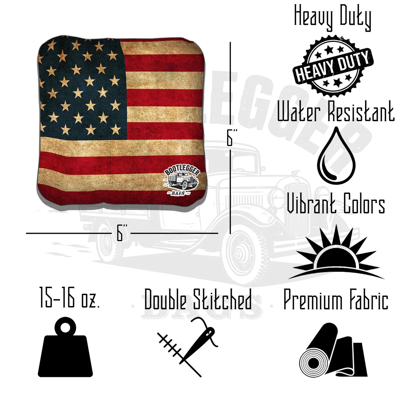 Weathered American Flag Cornhole Bags