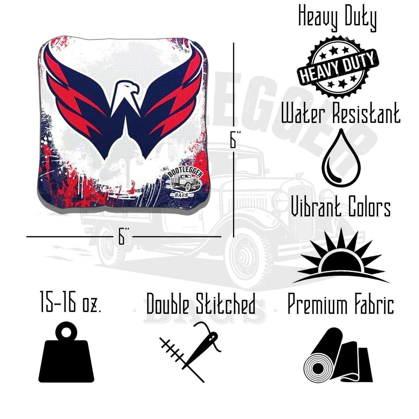 Washington Capitals Fan Art Cornhole Bags