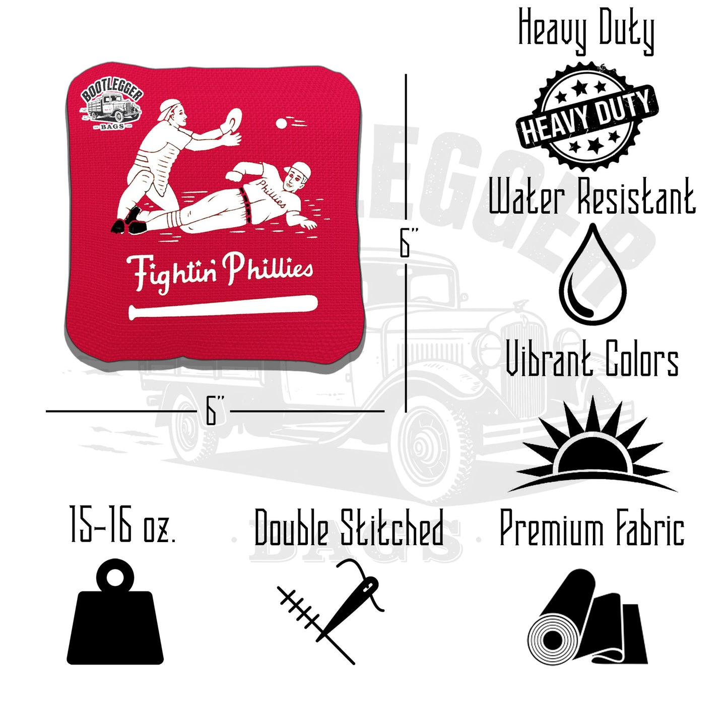 Philadelphia Fightin Phillies Fan Art Cornhole Bags