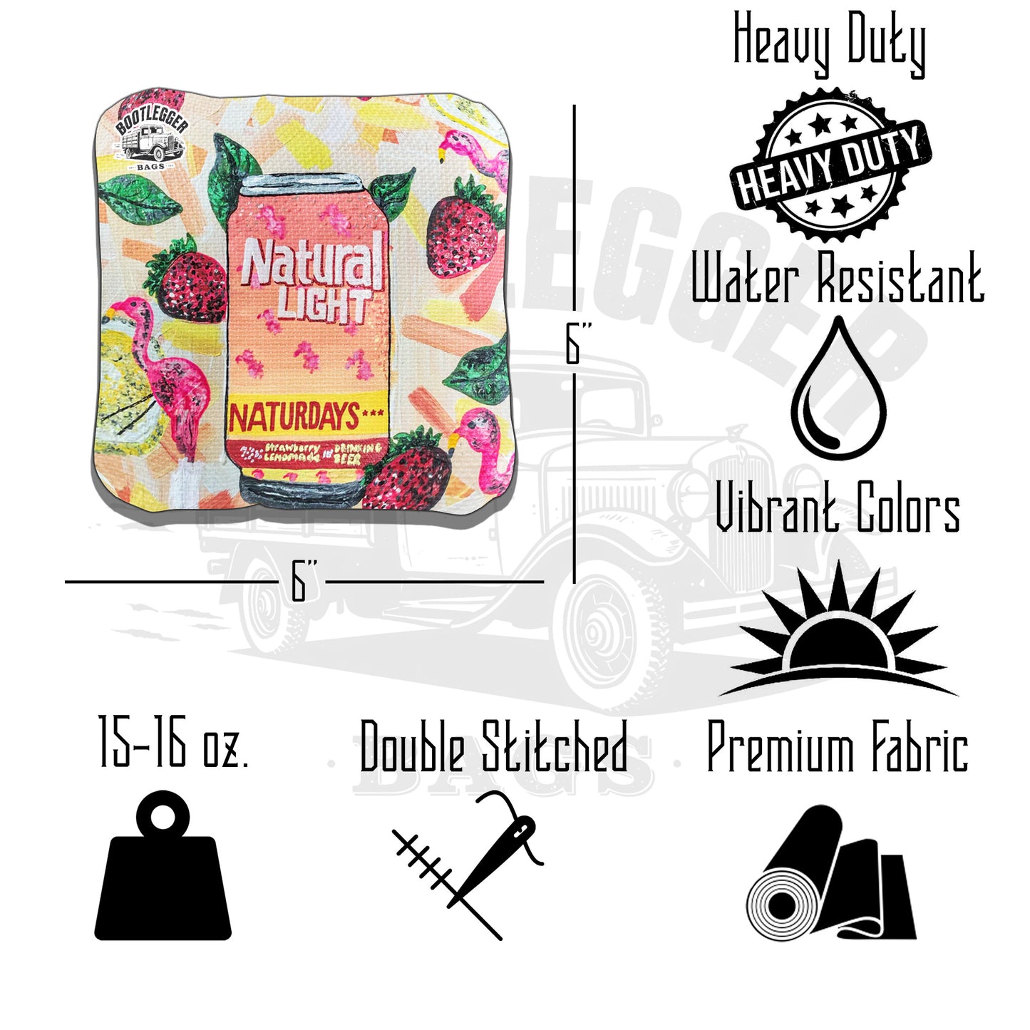 Naturdays Natural Light Fan Art Cornhole Bags