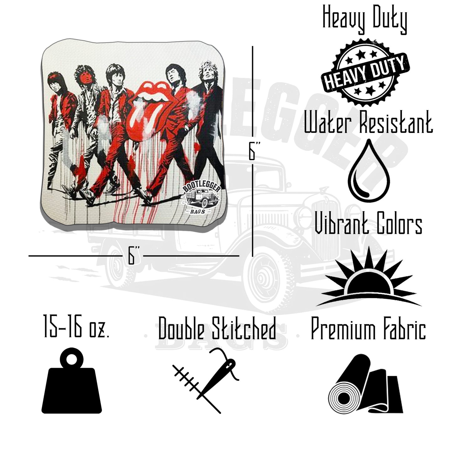 Rolling Stones Fan Art Cornhole Bags