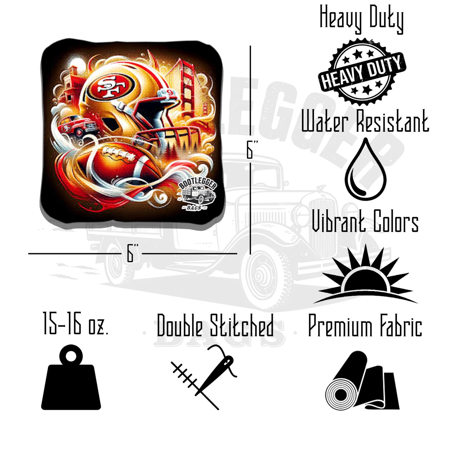San Francisco 49ers Fan Art Cornhole Bags
