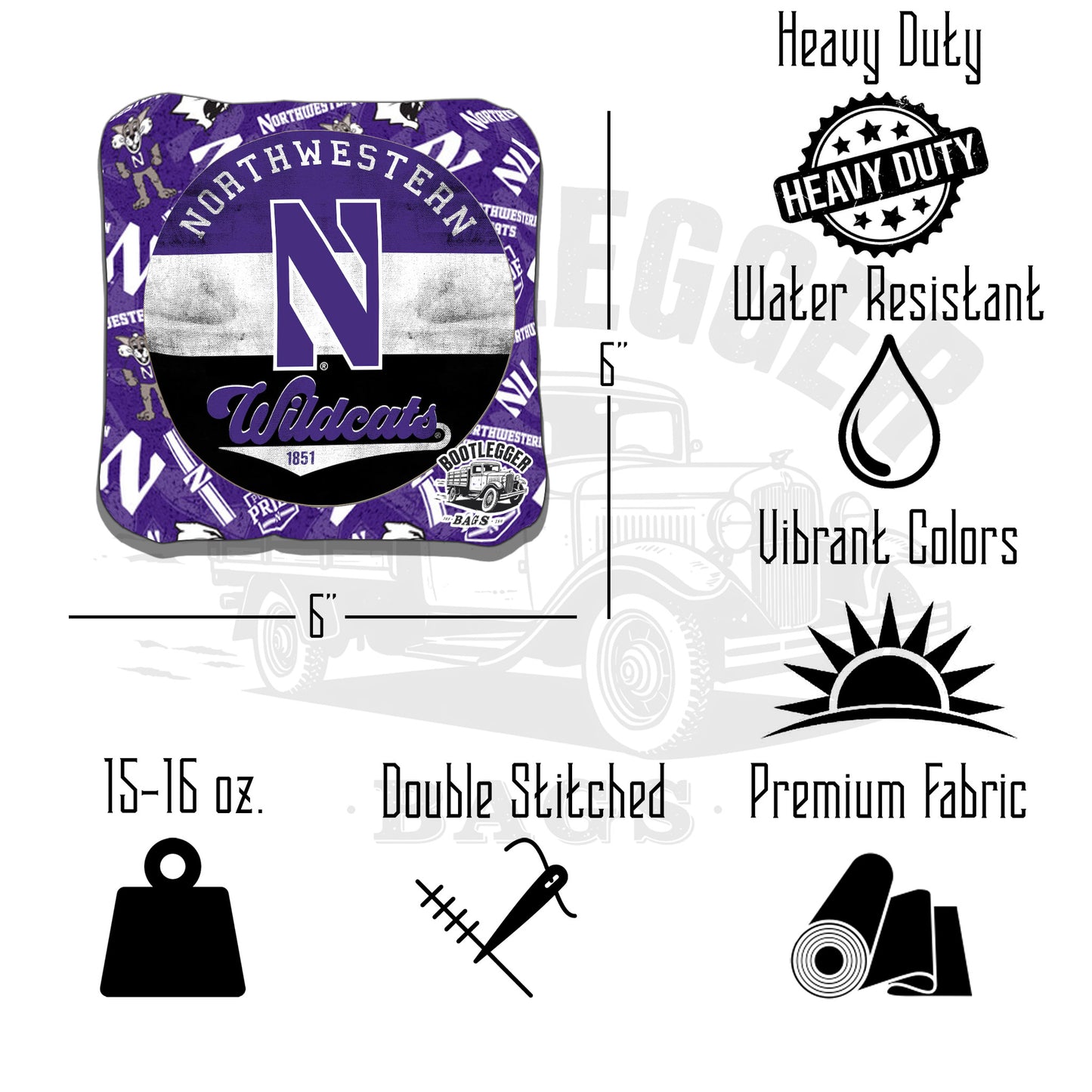 Northwestern Wildcats Cornhole Bags