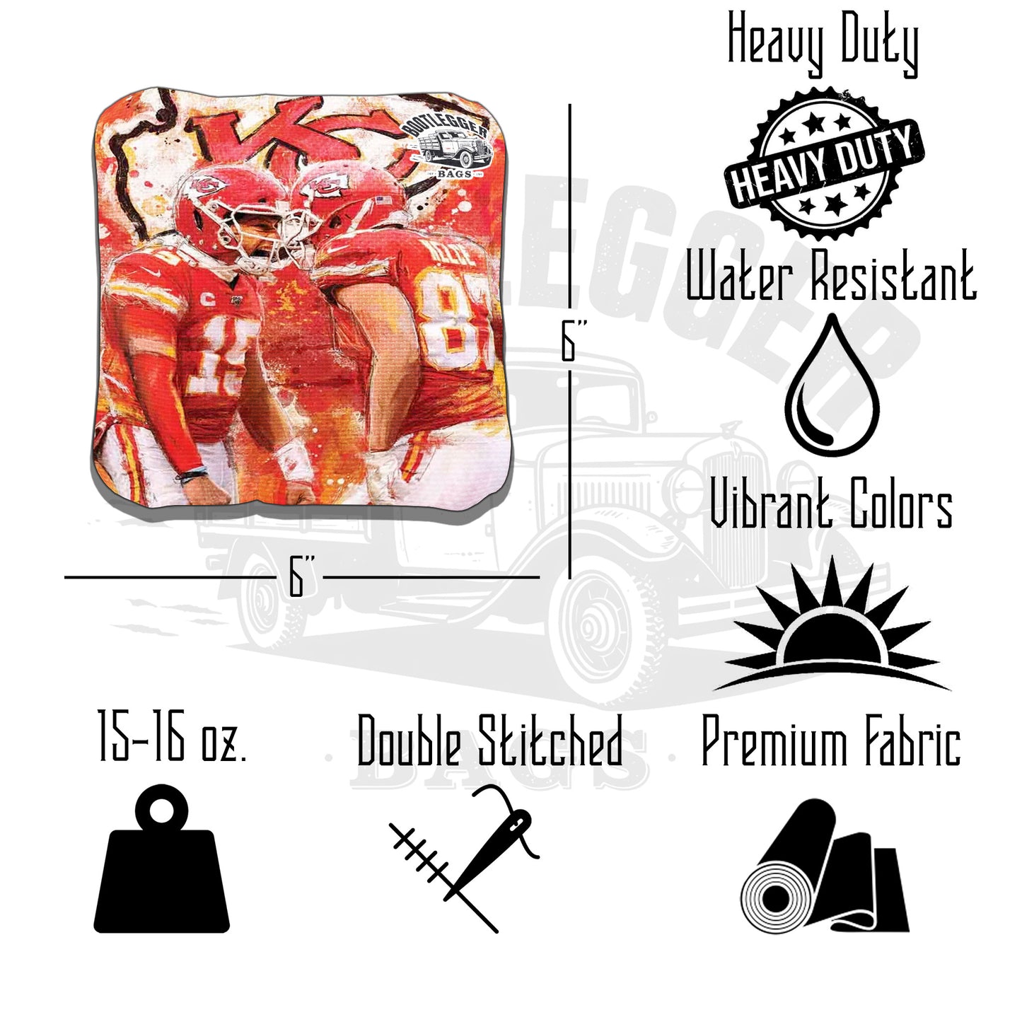 Kansas City Chiefs Fan Art Cornhole Bags