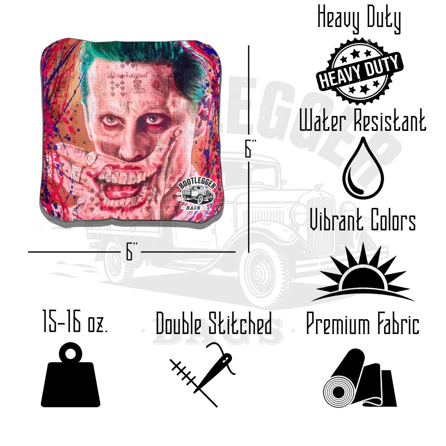 The Joker and Harley Quinn Fan Art Cornhole Bags
