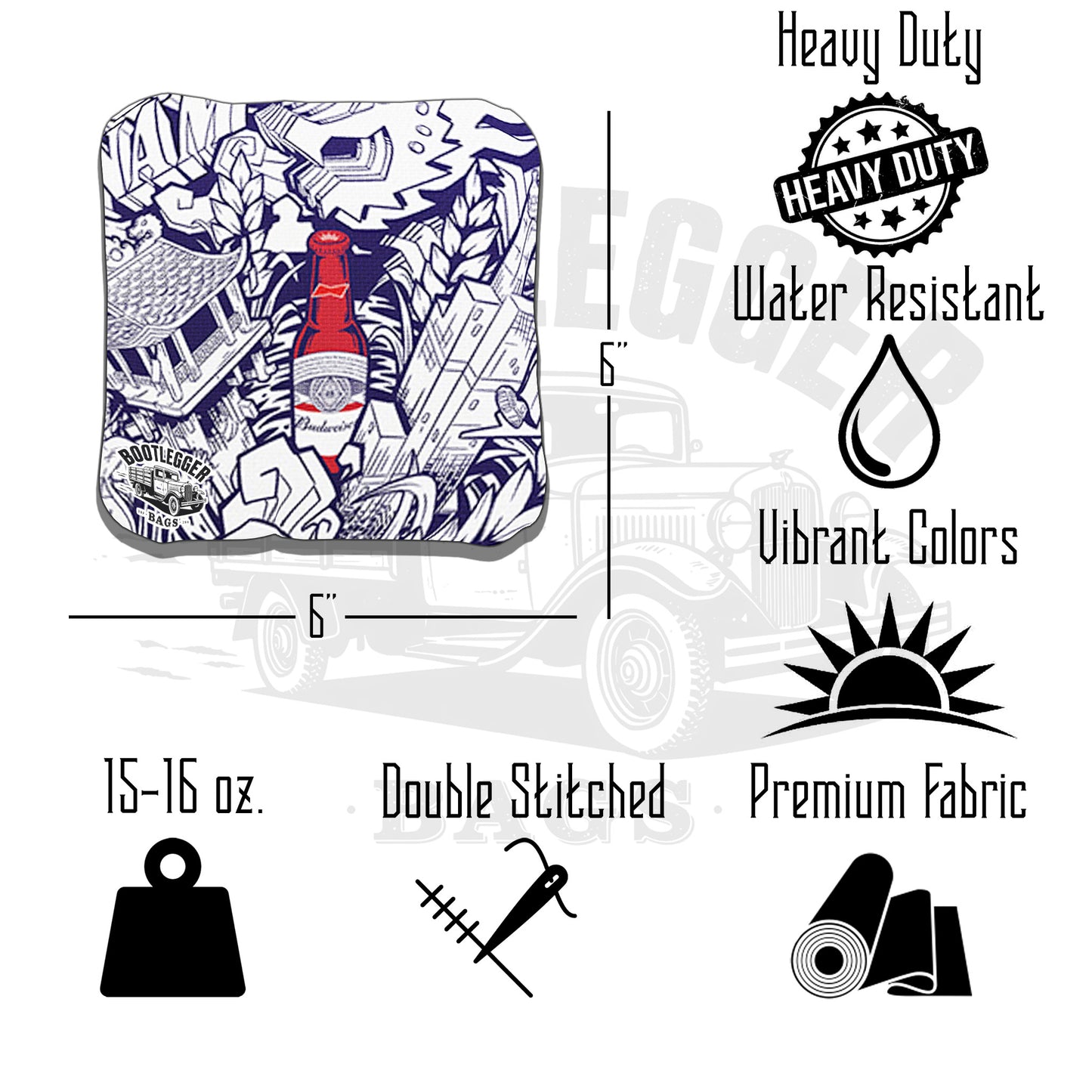 Budweiser Fan Art Cornhole Bags