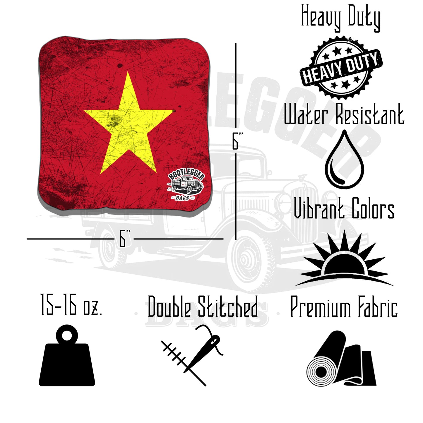 Vietnamese and American Flag Cornhole Bags