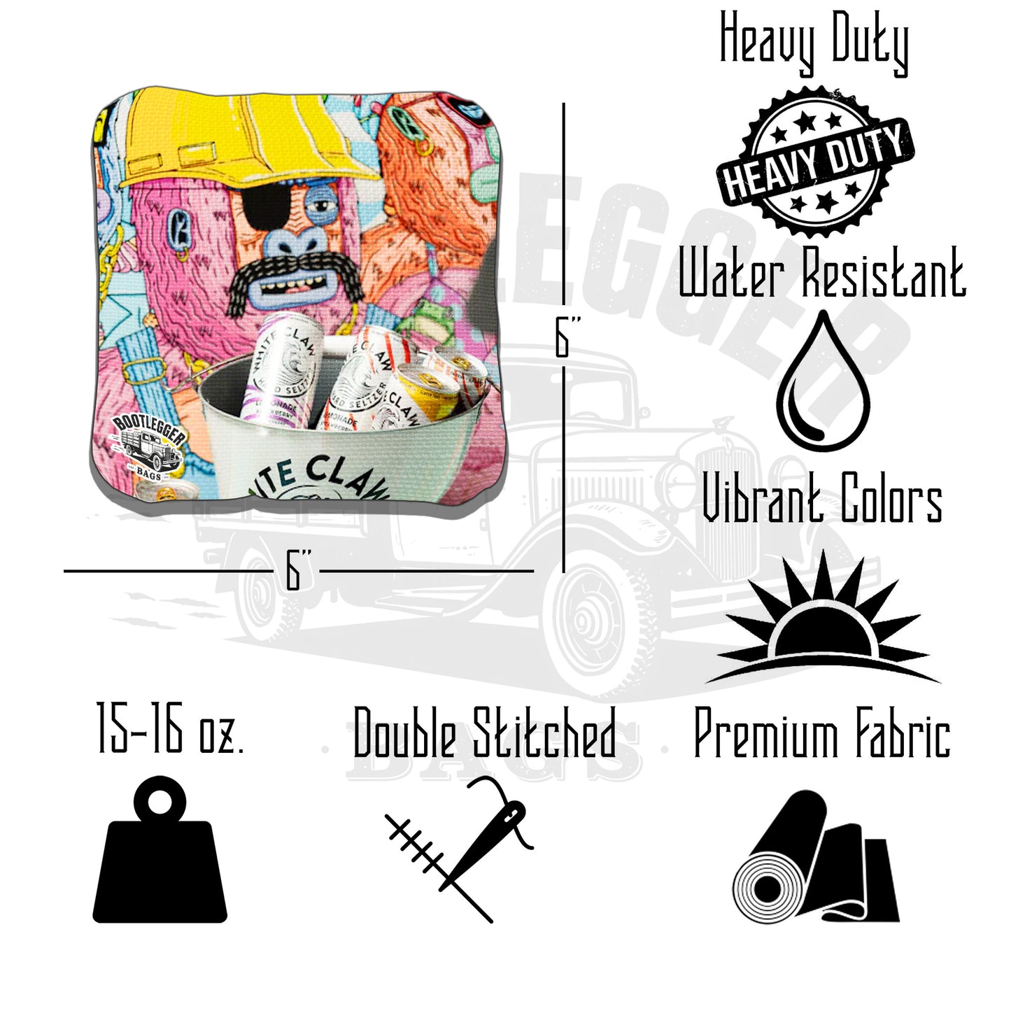 White Claw Fan Art Cornhole Bags