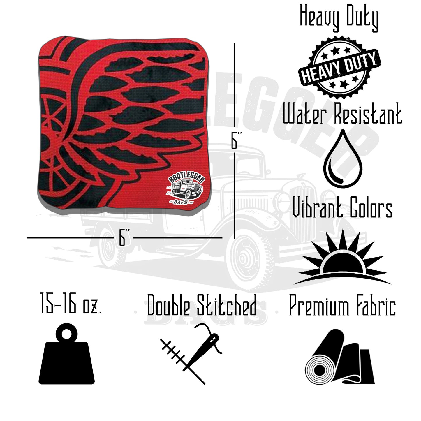 Detroit Red Wings Fan Art Cornhole Bags