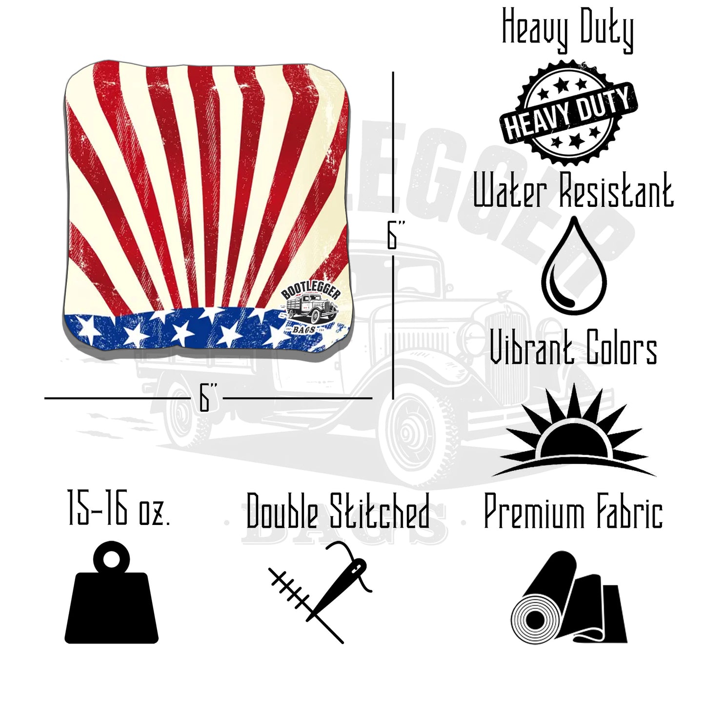 American Flag Striped Pattern Cornhole Bags