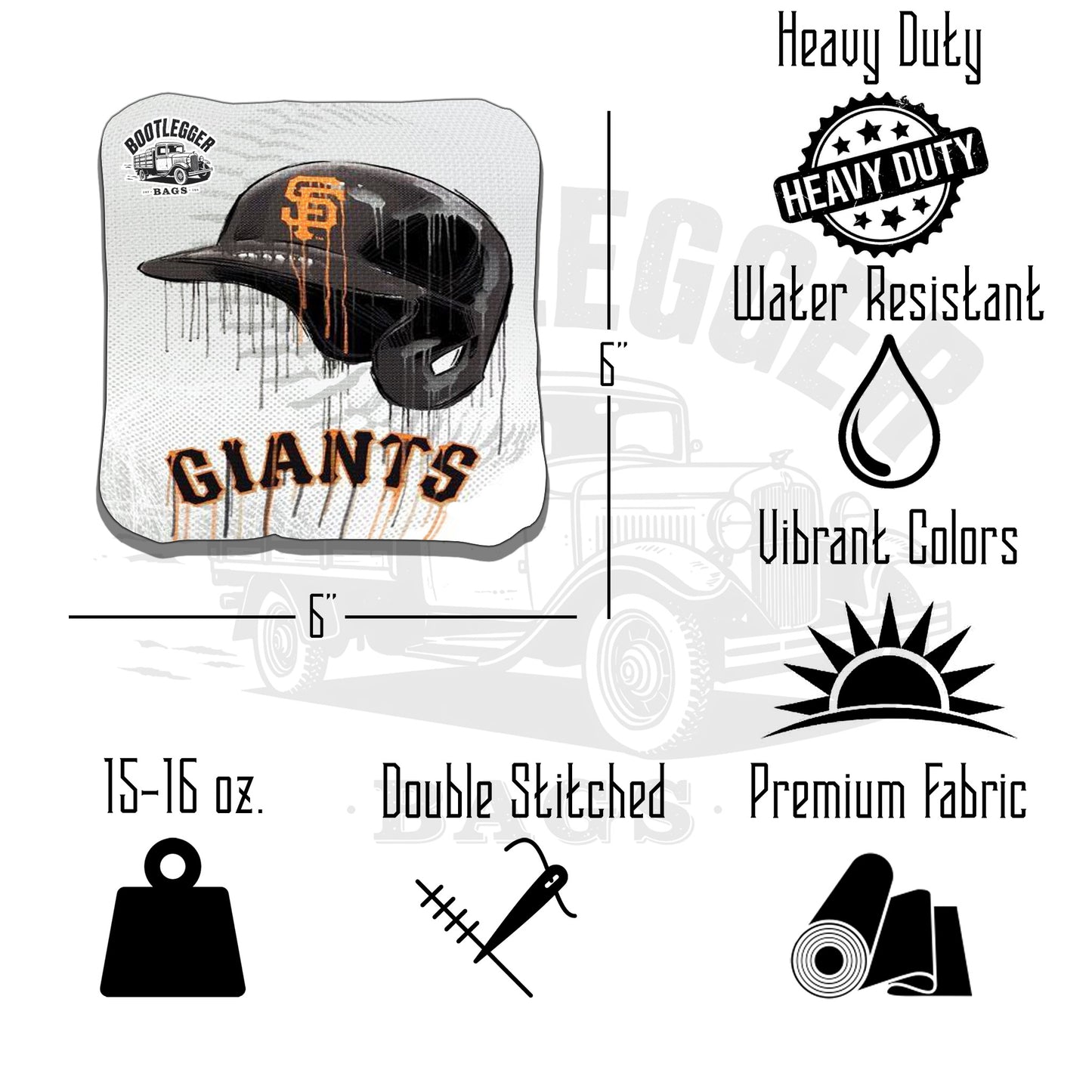 San Francisco Giants Fan Art Cornhole Bags