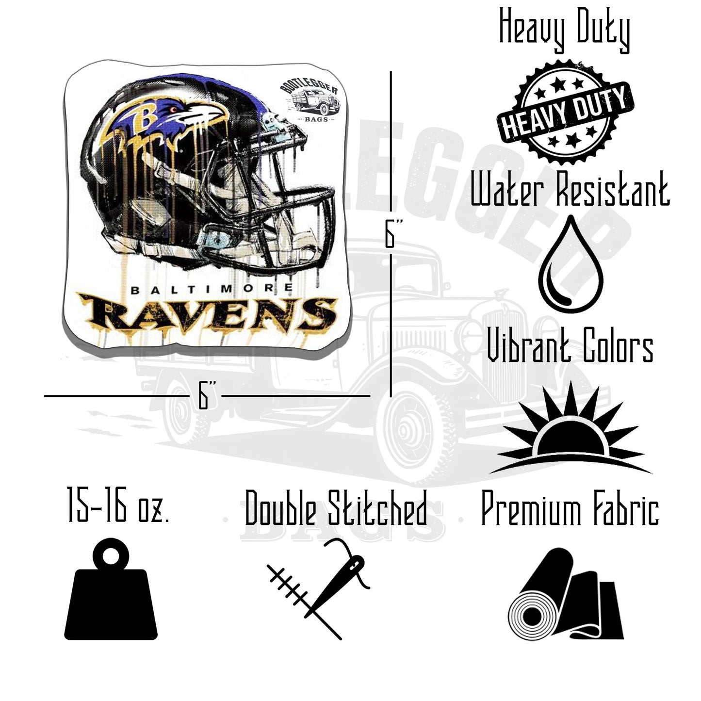 Baltimore Ravens Fan Art Cornhole Bags