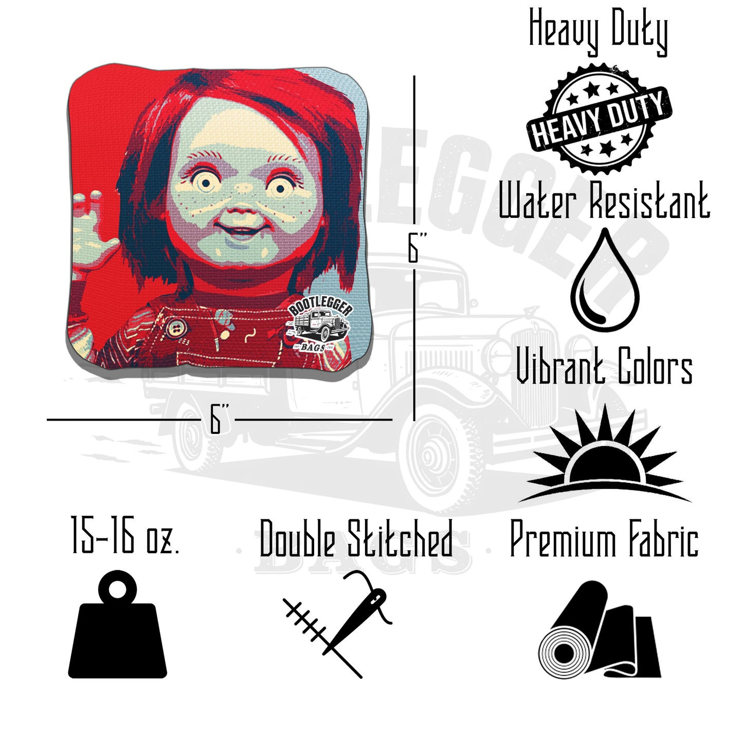 Chucky Fan Art Cornhole Bags