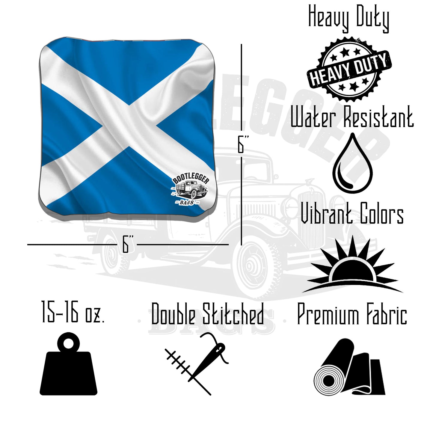 Scottish and American Flag Cornhole Bags