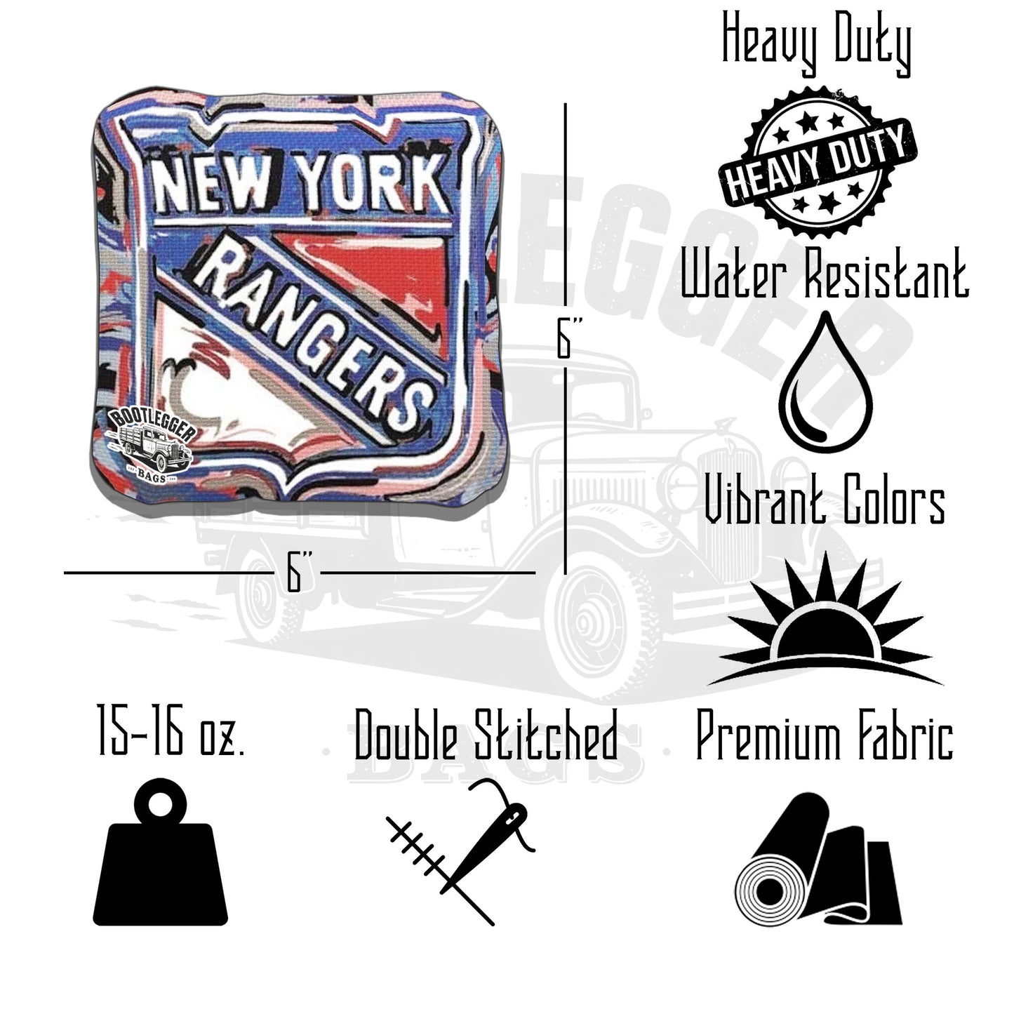 New York Rangers Fan Art Cornhole Bags