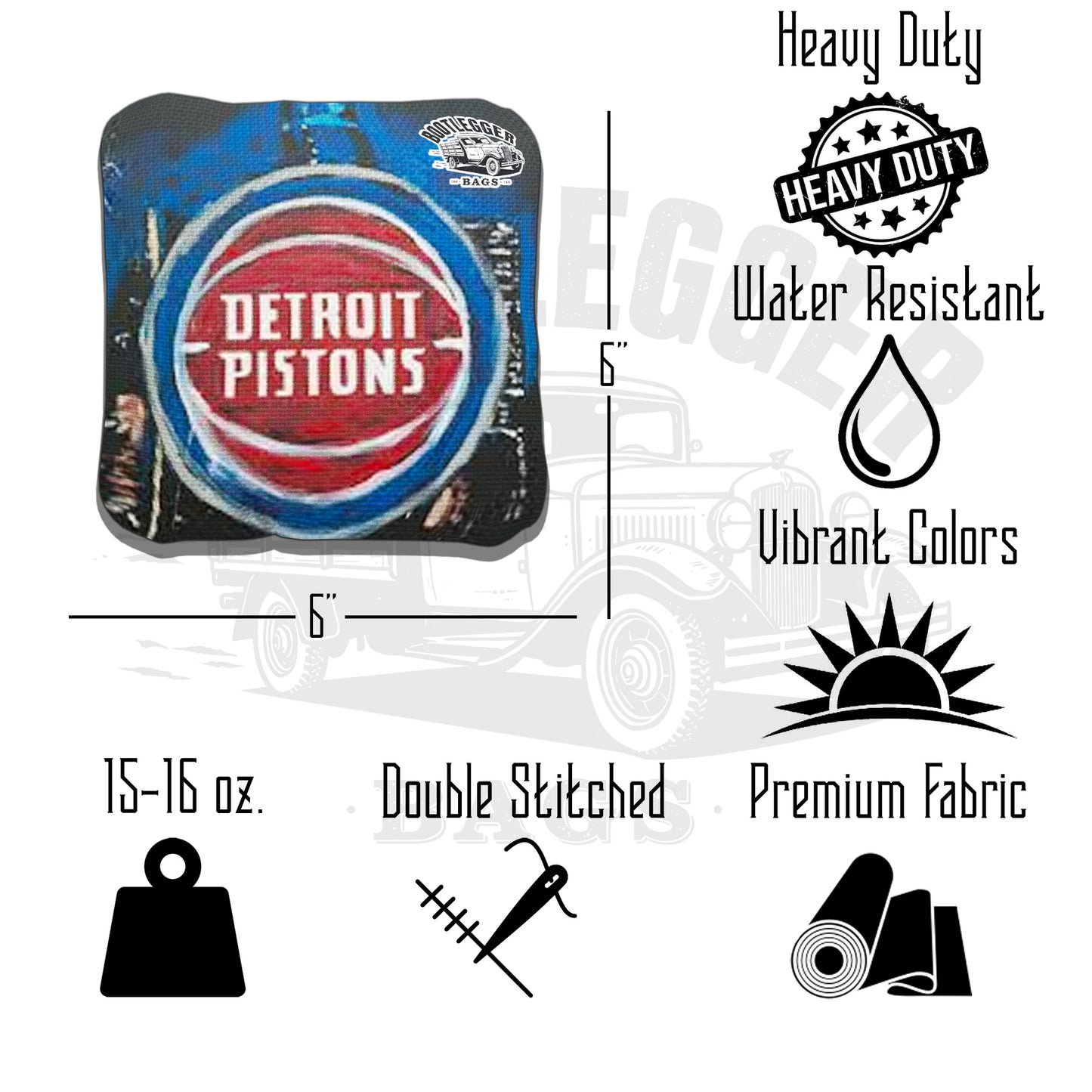 Detroit Pistons Fan Art Cornhole Bags