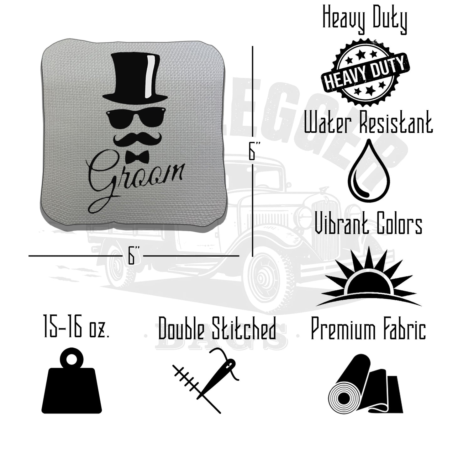 Bride and Groom Wedding Cornhole Bags