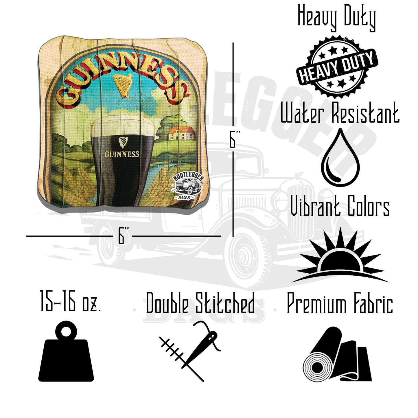 Guinness Fan Art Cornhole Bags