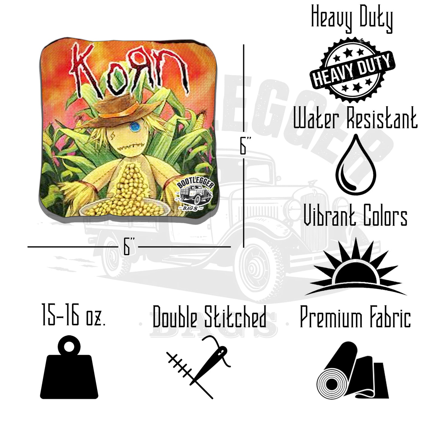 Korn Fan Art Cornhole Bags