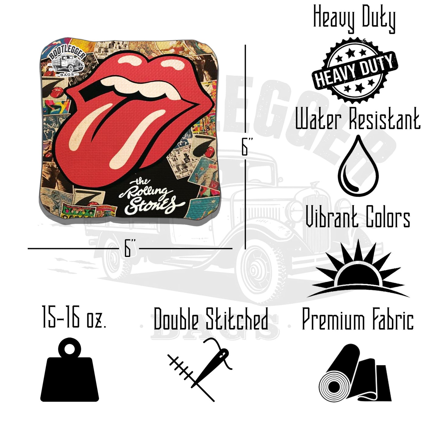 Rolling Stones Fan Art Cornhole Bags