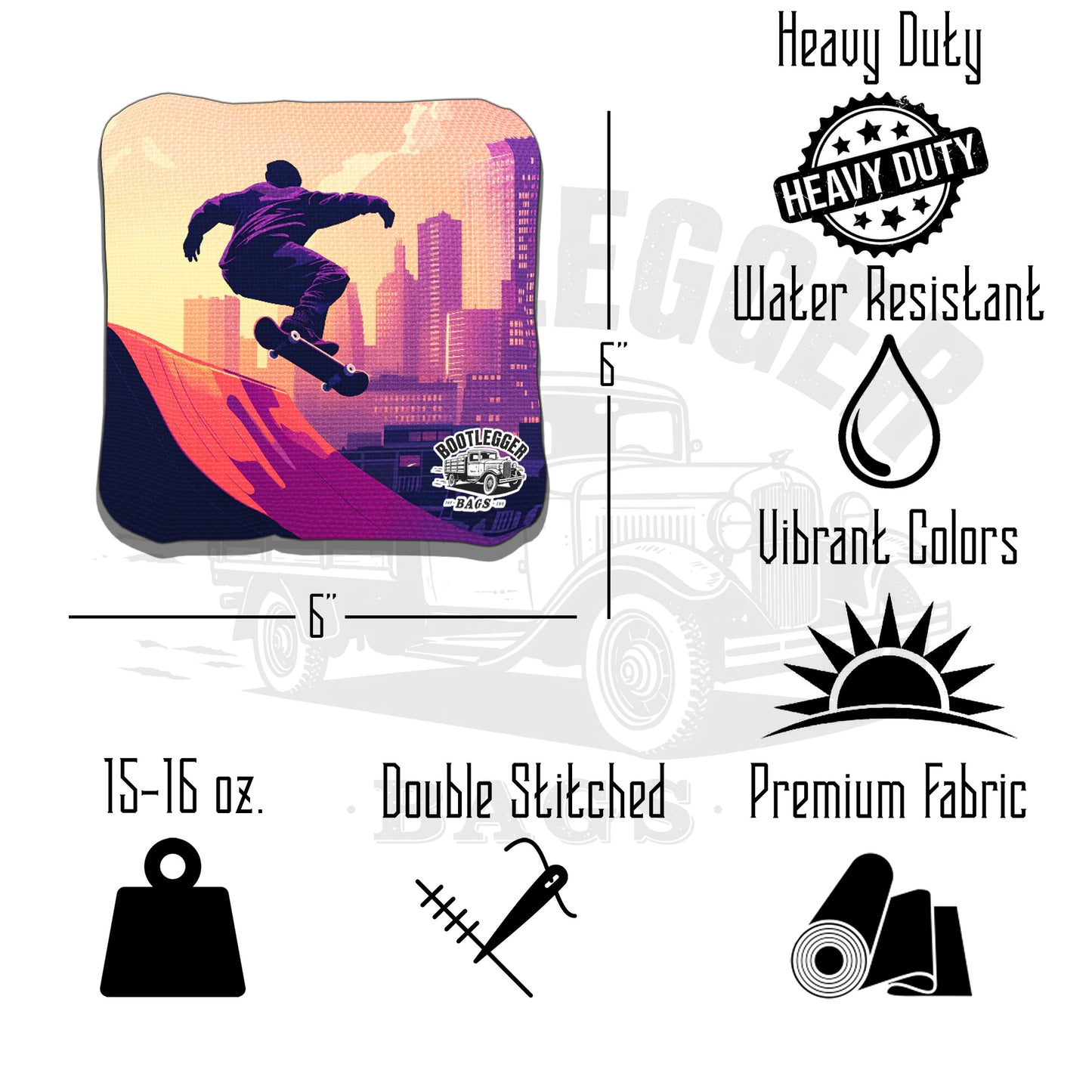 Skateboarding Cornhole Bags