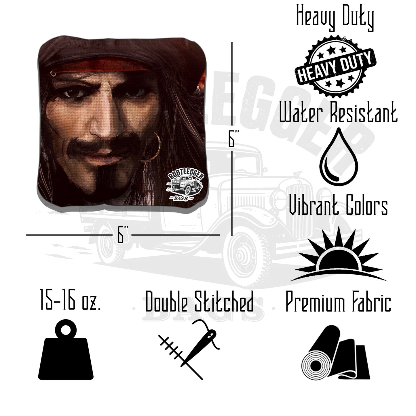 Captain Morgan Fan Art Cornhole Bags