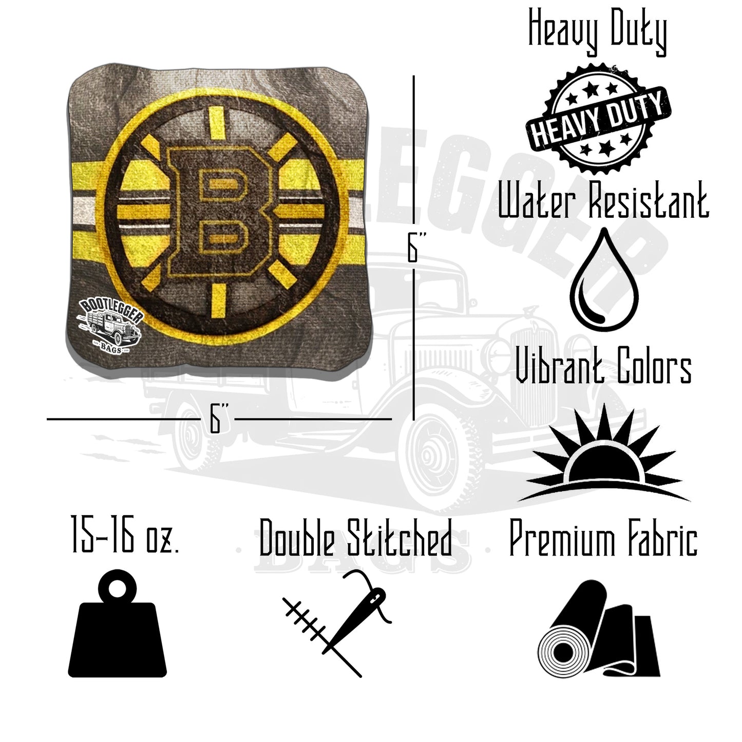 Boston Bruins Fan Art Cornhole Bags