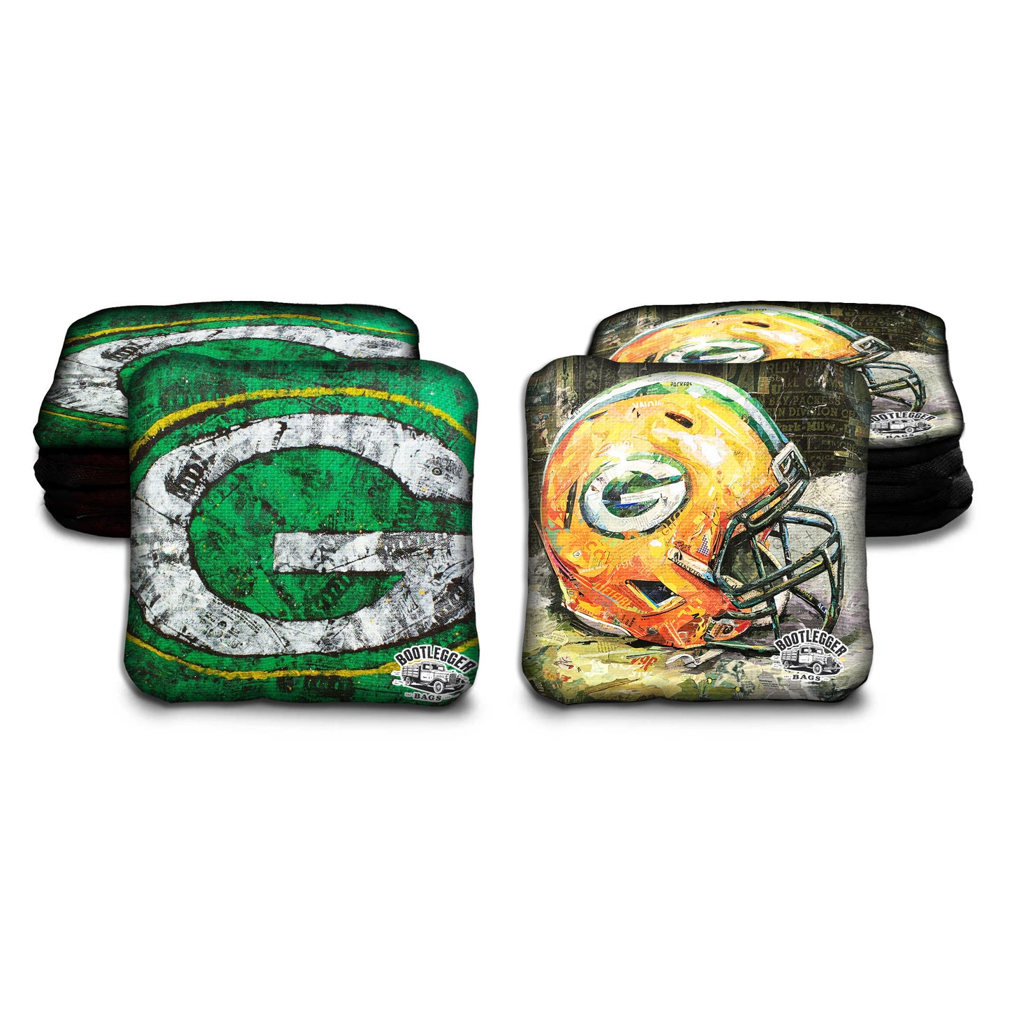 Green Bay Packers Fan Art Cornhole Bags