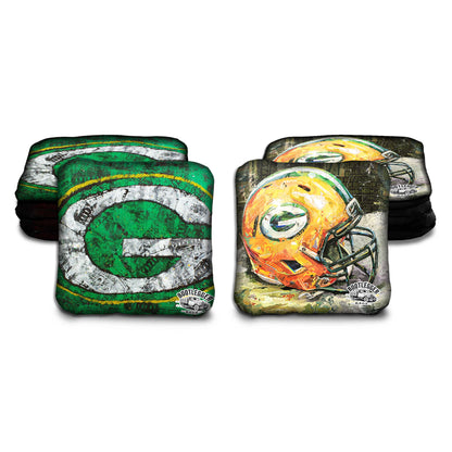 Green Bay Packers Fan Art Cornhole Bags