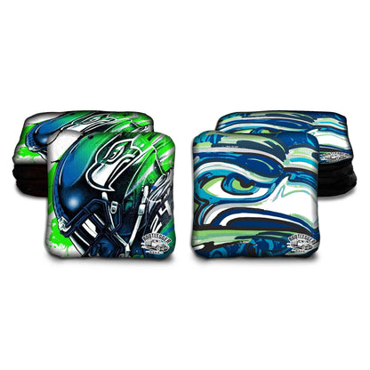 Seattle Seahawks Fan Art Cornhole Bags