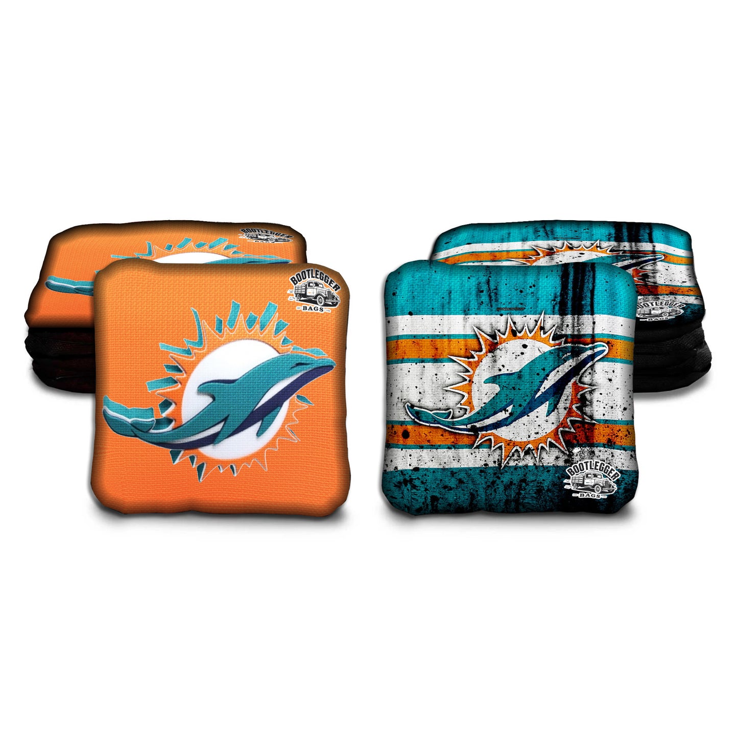 Miami Dolphins Fan Art Cornhole Bags