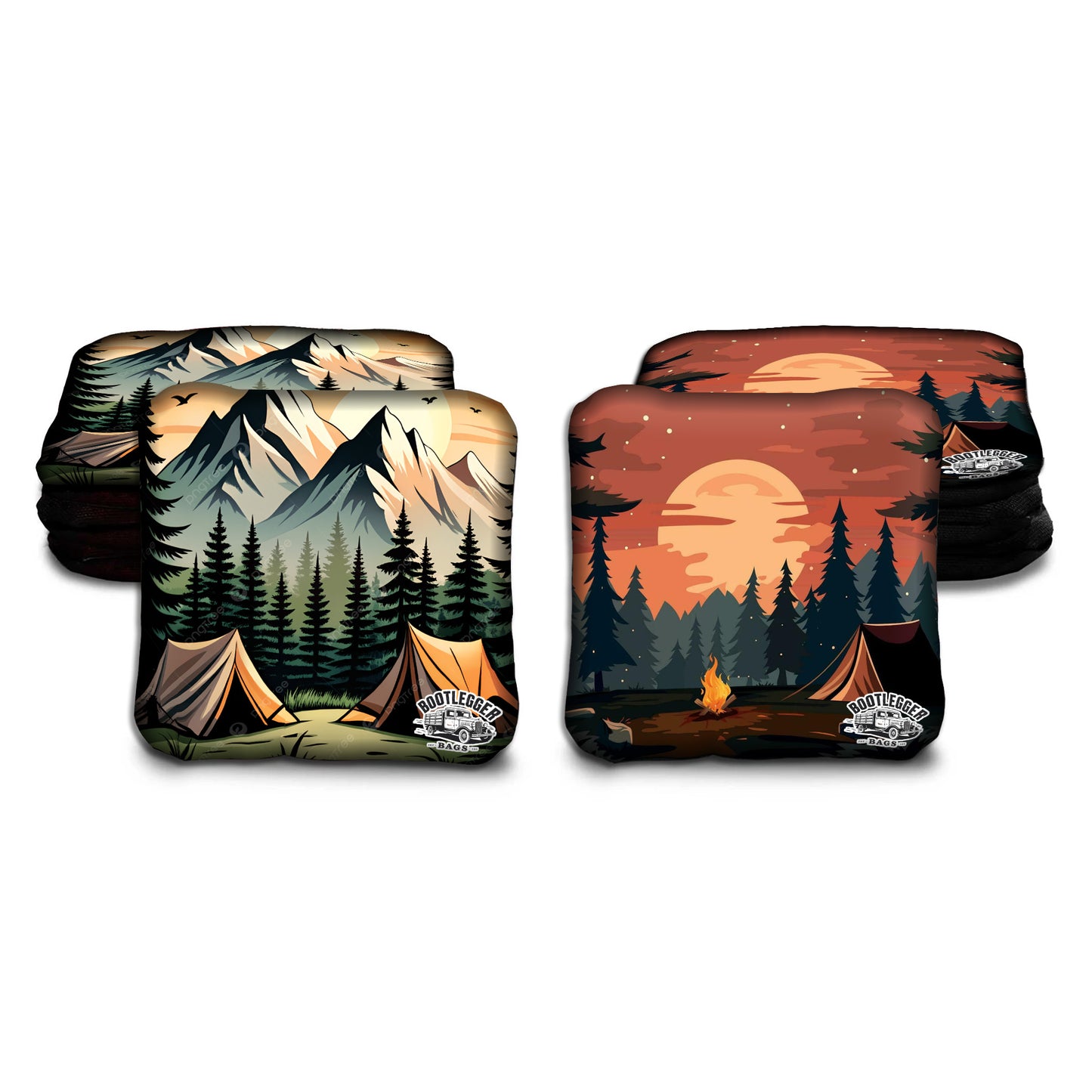 Camping Watercolor Cornhole Bags