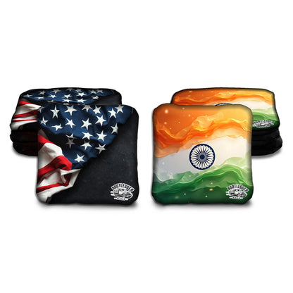 Indian and American Flag Cornhole Bags